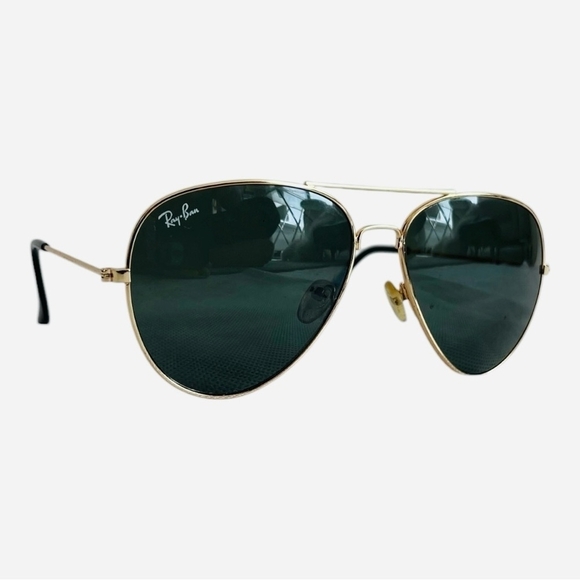 Vintage RAY-BAN Gold Metal Frame Sunglasses Glass Sunglasses Aviators Sunglasses - Picture 5 of 8